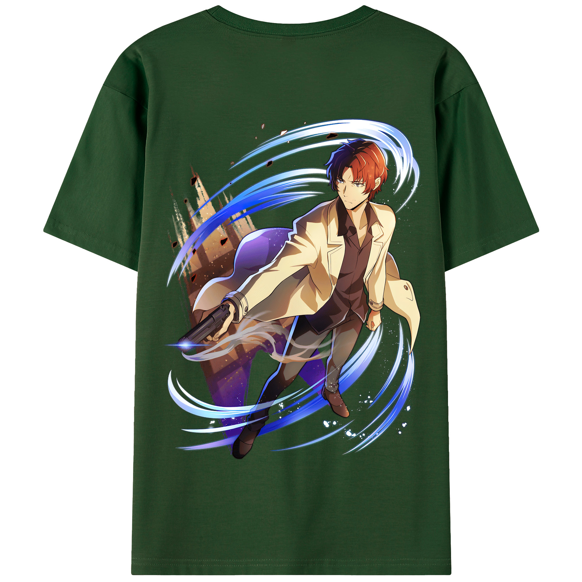 （画像用） 文豪ストレイドッグス Bungo Stray Dogs 綿100％半袖Tシャツ（背面プリント）